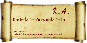 Kadnár Annamária névjegykártya