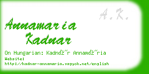 annamaria kadnar business card